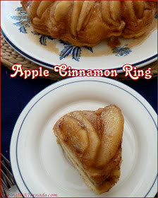 Apple Cinnamon Ring, a hot apple pie, cinnamon roll mash up. A beautiful dish that can be a breakfast, brunch, dessert or snack. | Recipe developed by www.BakingInATornado.com | #recipe #apple