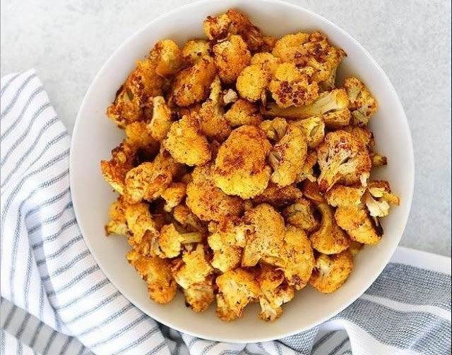 Turmeric Cumin Roasted Cauliflower #vegan #healthy