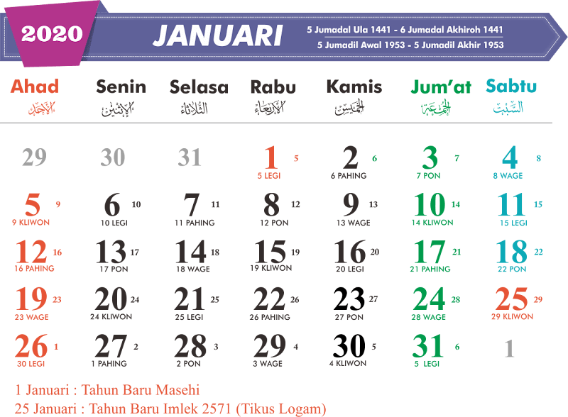 66+ Terbaru Kalender 2020 Versi Jawa, Kalender Jawa
