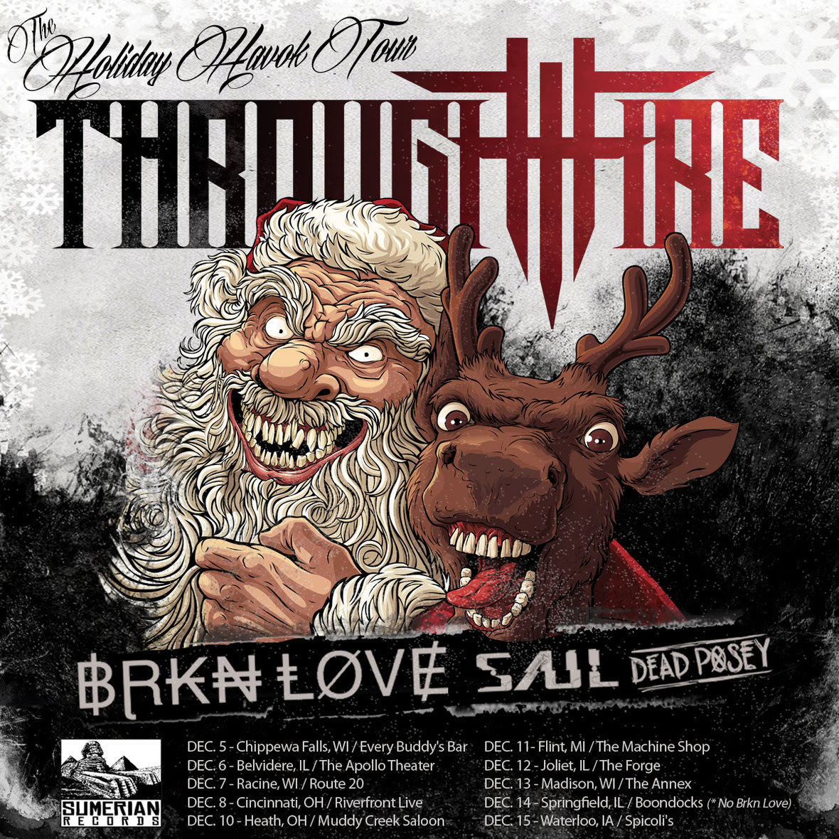 THROUGH FIRE Annouce 'The Holiday Havok Tour' with BRKN LOVE, Saul
