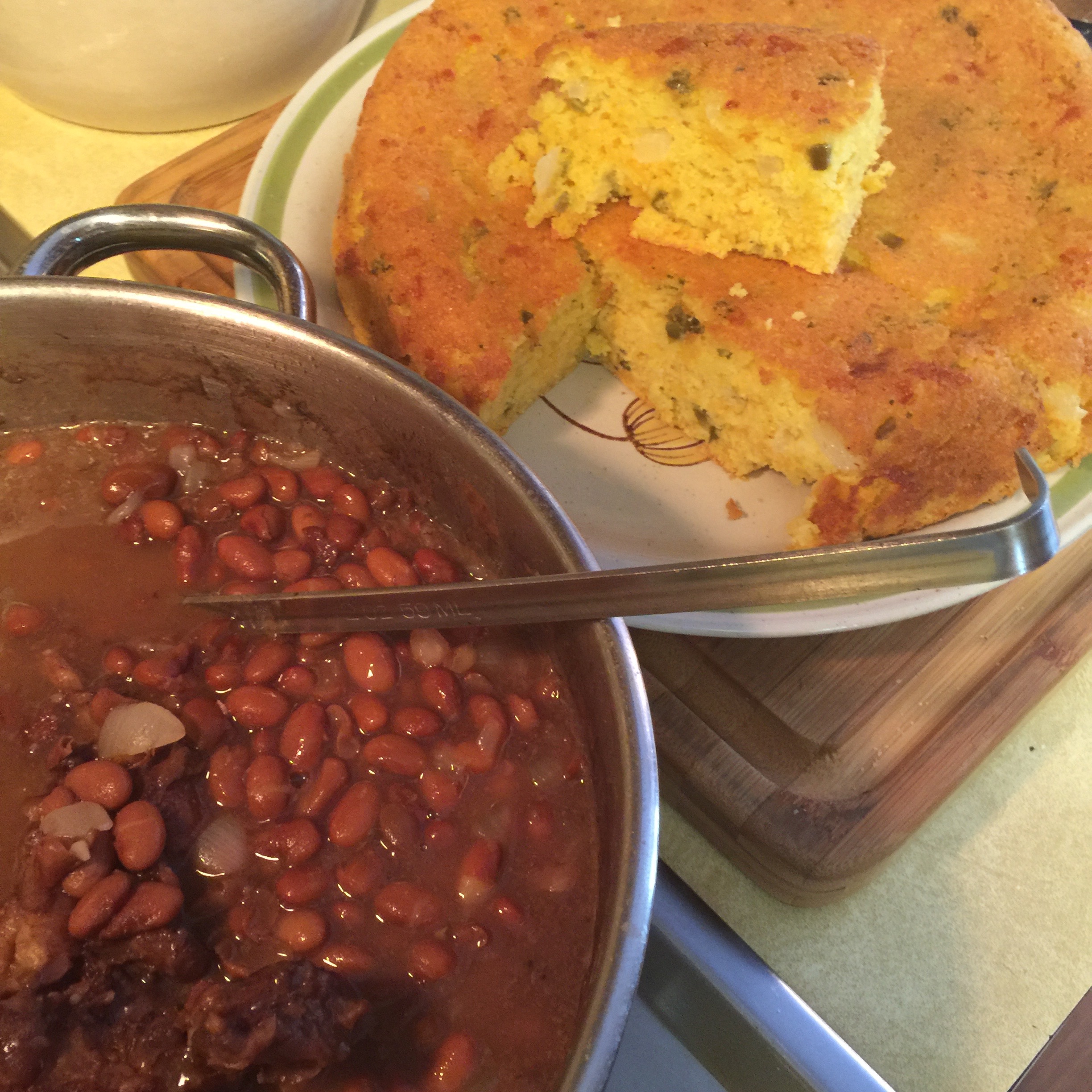 Mexican Cornbread & Spicy Pinto Beans
