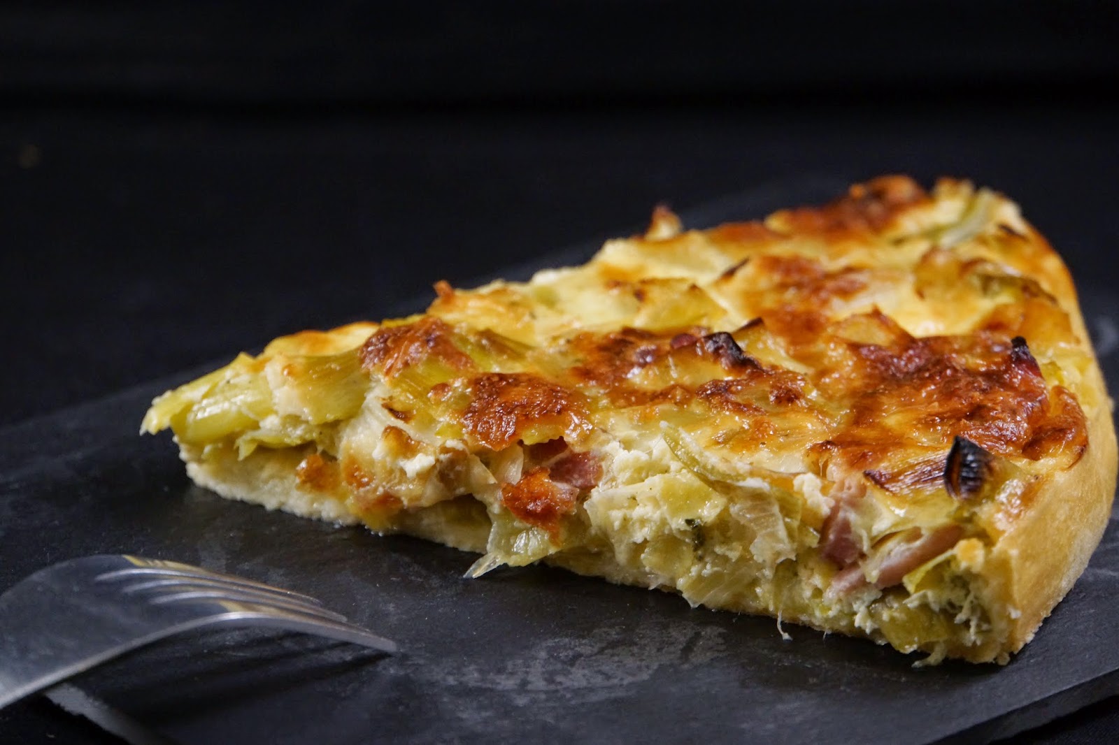 Quiche poireauxfromagelardons