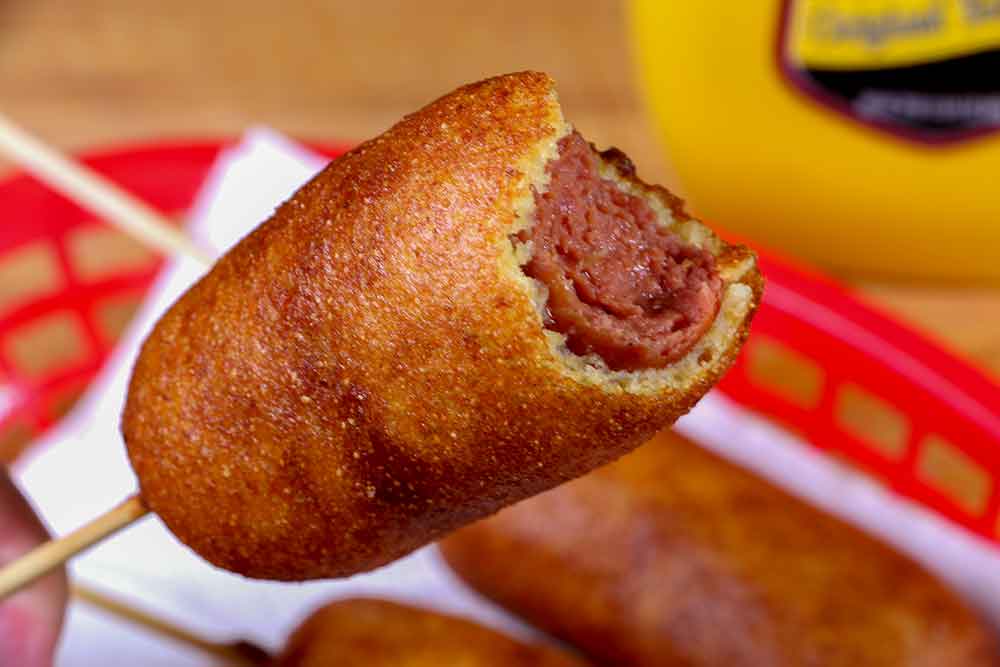 An Eat'n Man Texas State Fair Corny Dogs