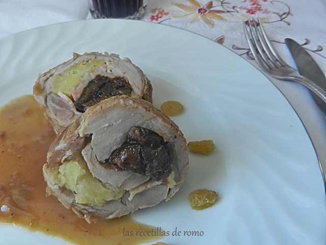 Solomillo relleno de ciruelas y manzana a la sidra