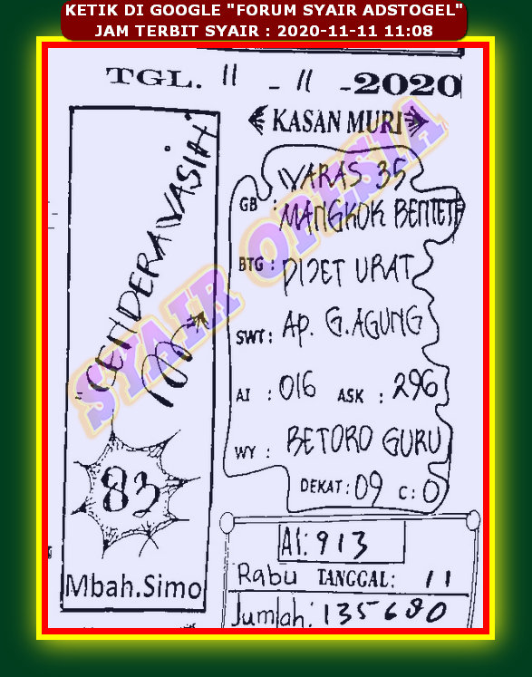 Prediksi Sgp 11 November 2020 Rajiman