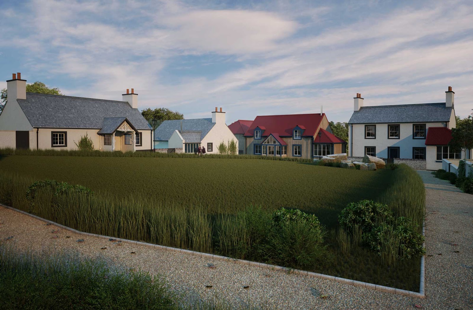 Content in a Cottage New Village Homes Tornagrain Inverness Scotland