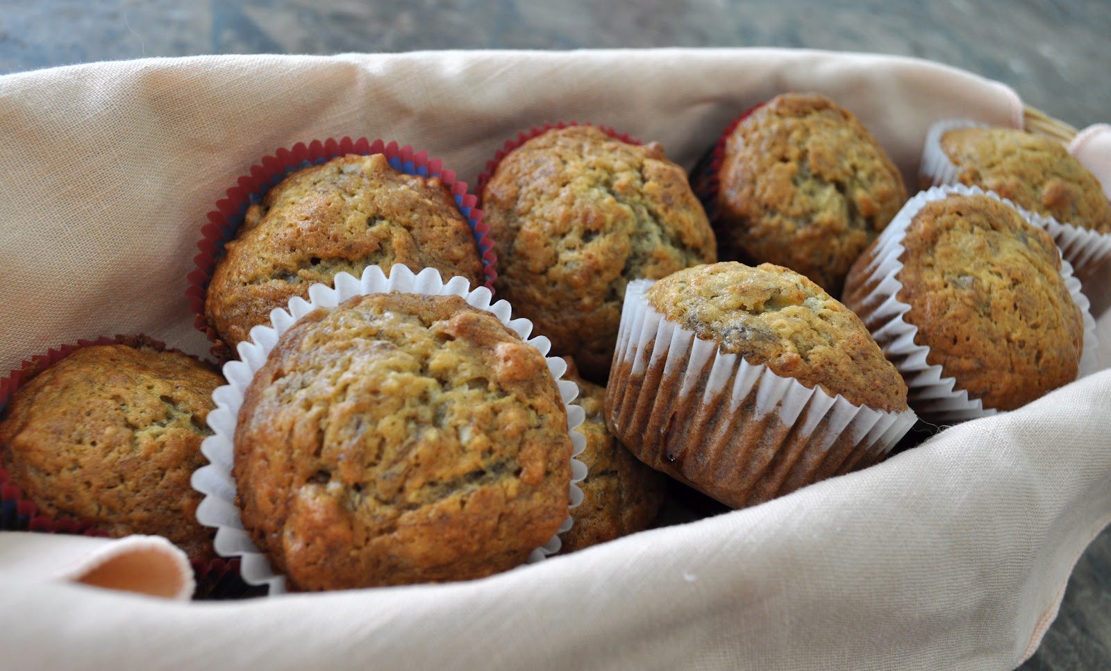 One Dozen Eggs Banana Walnut Muffins