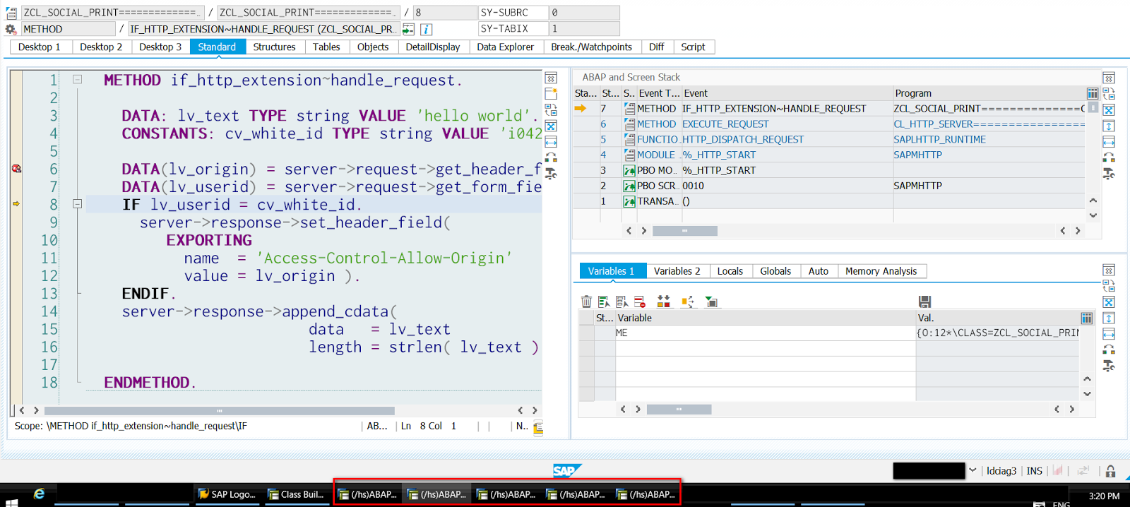 SAP ABAP Central: ABAP ICF handler and Java Servlet