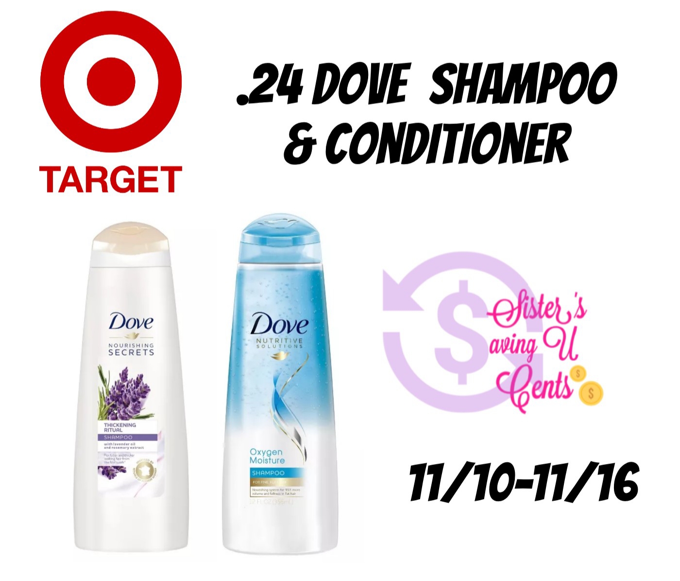 .24 Dove Shampoo & Conditioner At Target 🎯