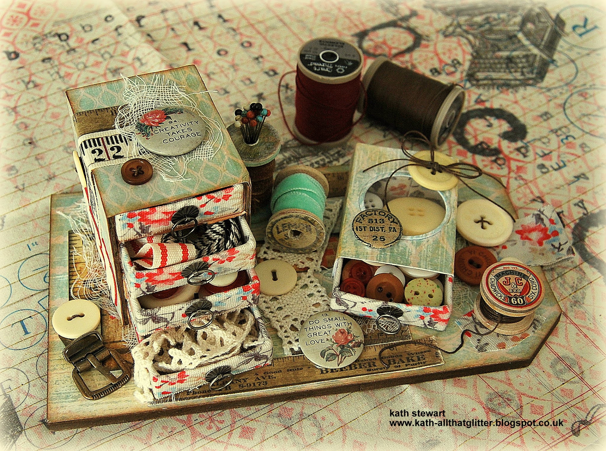 Blog......diary the everyday life of a Tim Holtz/Sizzix Chapter 3 - Matchbox Sewing