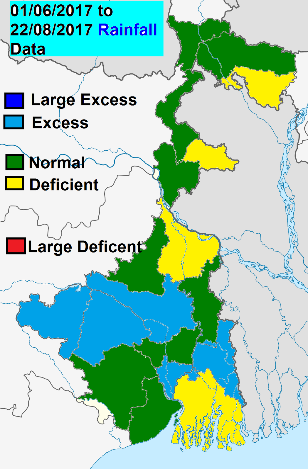 Lowest Rainfall District In West Bengal Rainfall is mostly normal in this monsoon, excess in some areas
