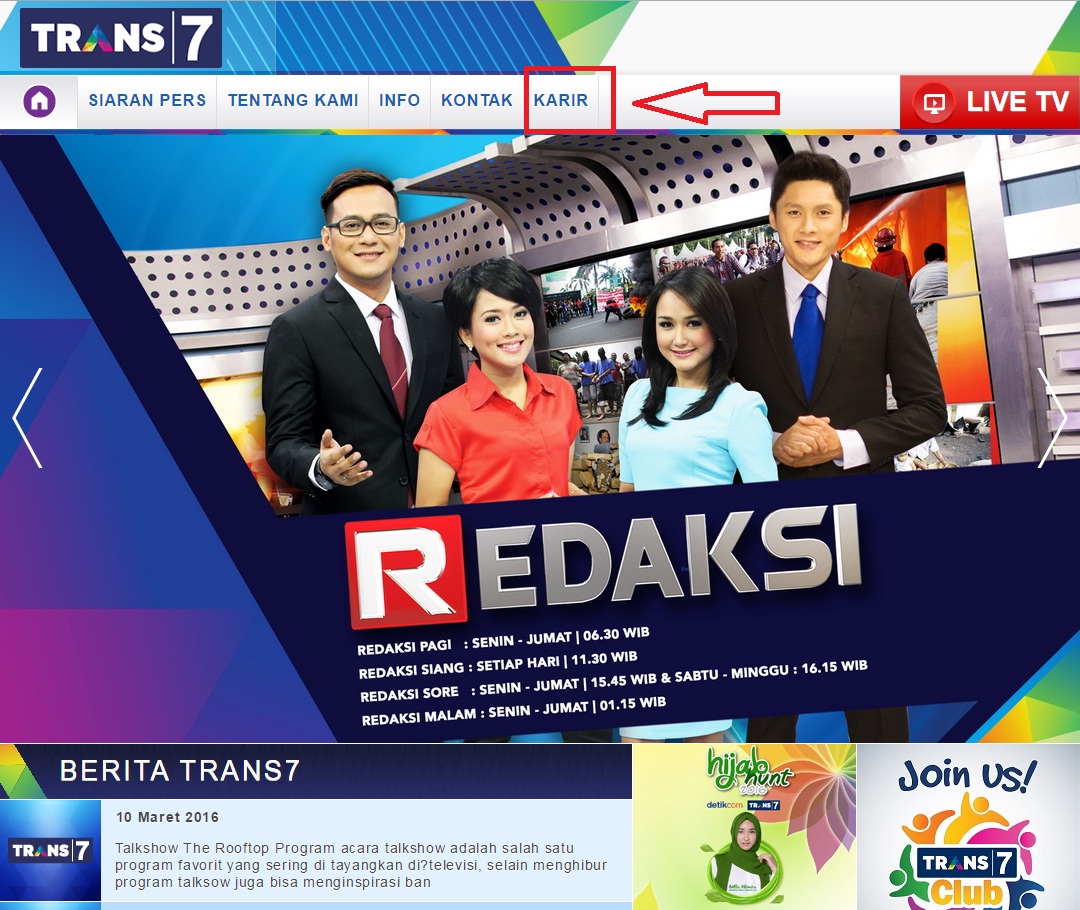 Cara Melamar Lowongan Kerja di Trans 7