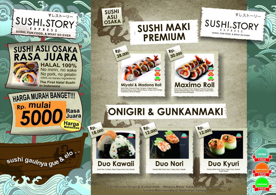 Sushi Story Jogja: Daftar Menu