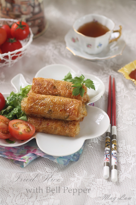 厨苑食谱 腐皮煎饭卷【Bean Curd Fried Rice Roll】