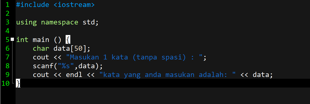 Membuat Program Input dan Output dengan C++ Tipe Char - helmyntest