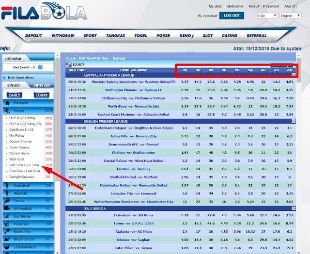 HALF TIME / FULL TIME