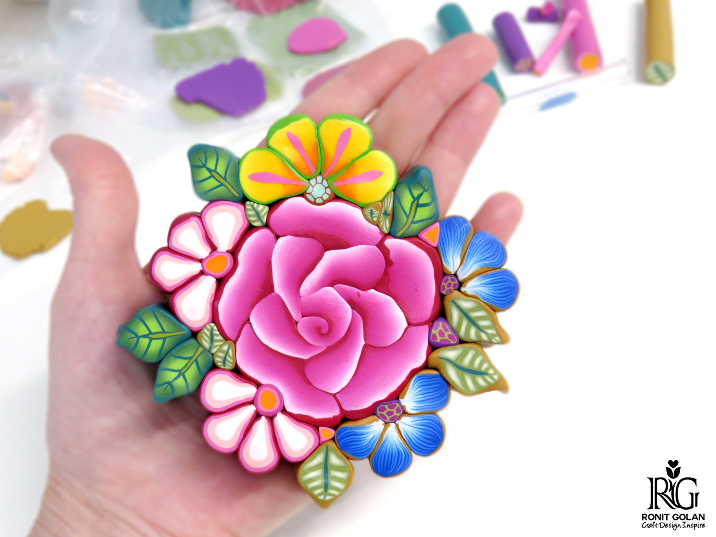 Ronit Golan Polymer Clay Joy Inspire to Create Flower Bouquet cane