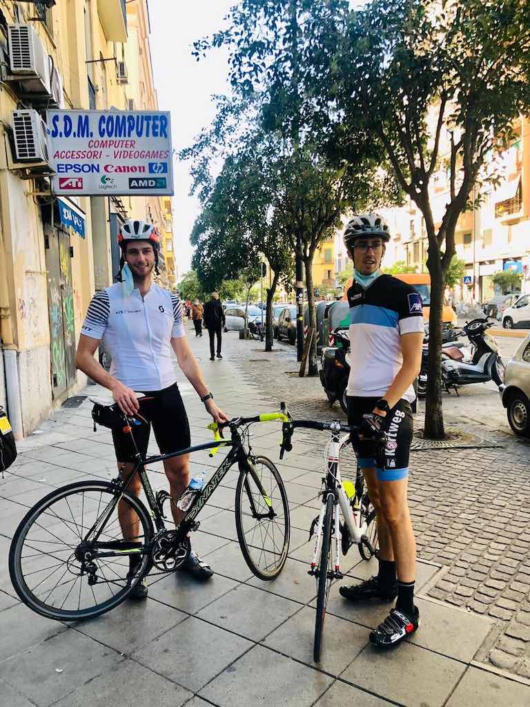 customers use our carbon road bike rental in Naples Italy