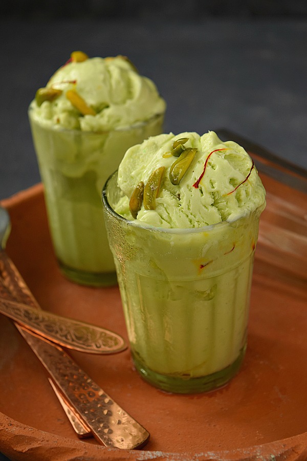 Pistachio Kesar Ice Cream(Kesar Pista IceCream) Savory Bites Recipes A Food Blog with Quick