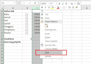 Hide Cell in Excel