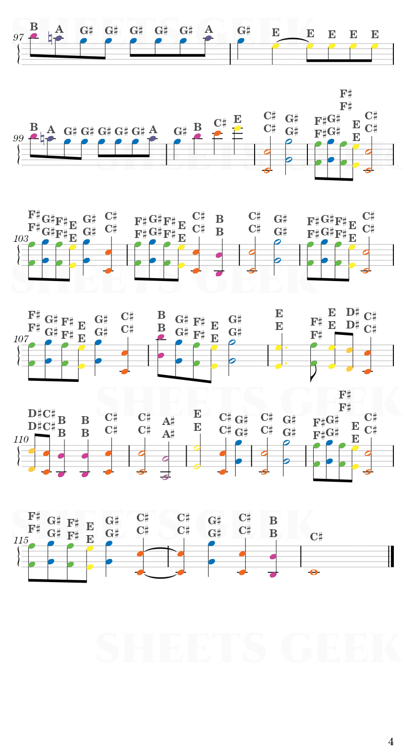 Mixed Up - ENHYPEN Easy Sheets Music Free for piano, keyboard, flute, violin, sax, celllo 4