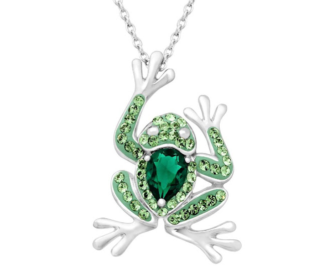 Gemstone Frog Necklace