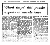 'Ghost Ships' Still Puzzle Experts at Missile Basa - Star Phoenix 7-17-1974