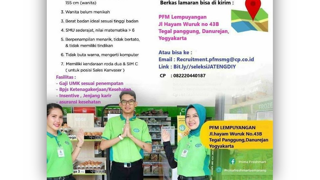 Loker Pramuniaga Sales Pt Primafood International Prima Freshmart Jogja Loker Swasta