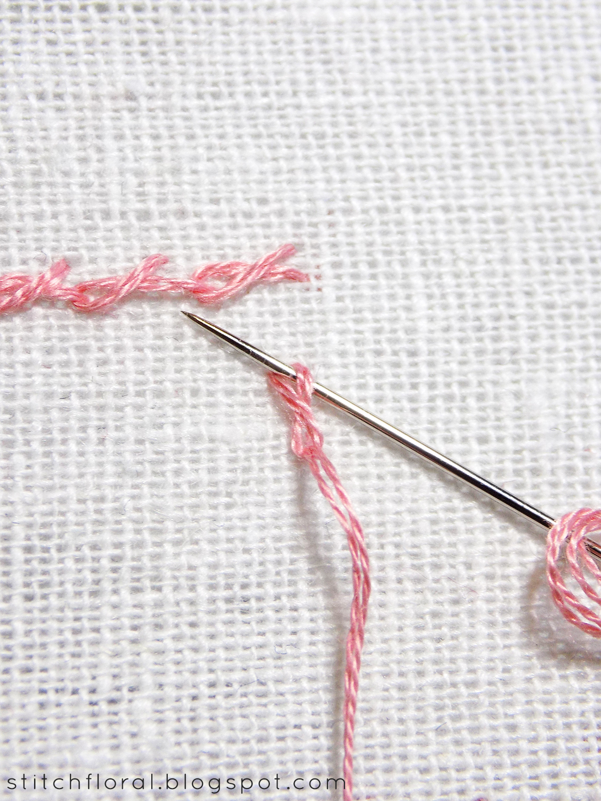 Twisted chain stitch, Rosette chain stitch and Oyster stitch learn 3