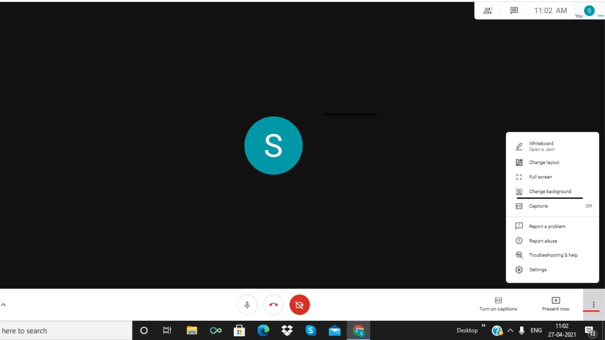 How to change background in Google meet
