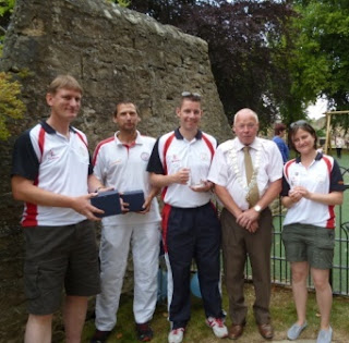 The Great Britain Minigolf Team members and the Mayor of Barnard Castle Councillor Frank Harrison