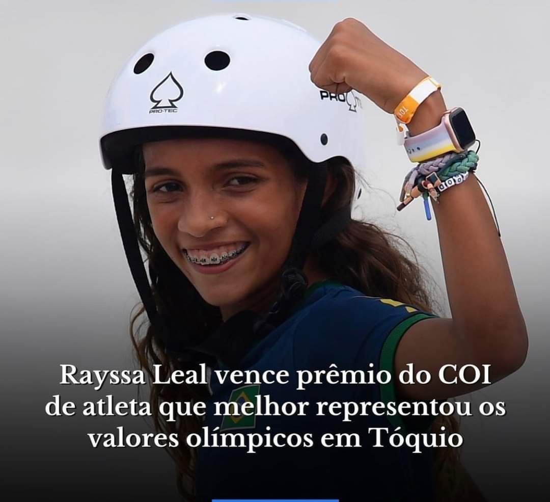 rayssa leal vence prêmio internacional “valores olímpicos” em tóquio