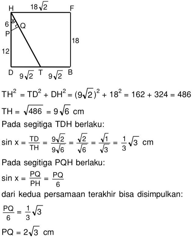 Pada Kubus Abcd Efgh Yang Panjang Rusuknya 18 Cm Titik P Pada Dh Dengan Perbandingan Dp Ph Mas Dayat