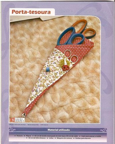 Porta tesoura com molde