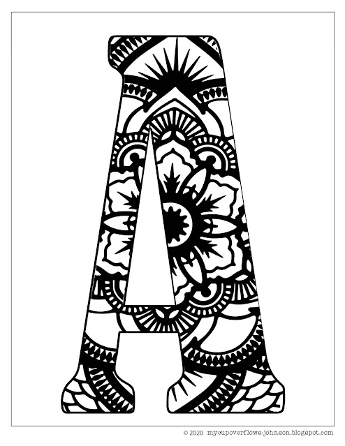 Letter A design coloring page