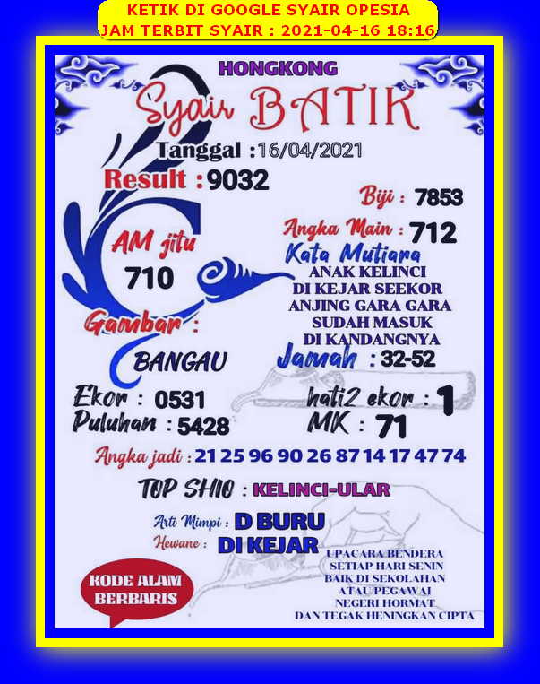 Syair Hk Hari Ini Jumat 16 April 2021 Opesia Official Syair Hk Hari Ini Jumat 16 April 2021 Opesia Official