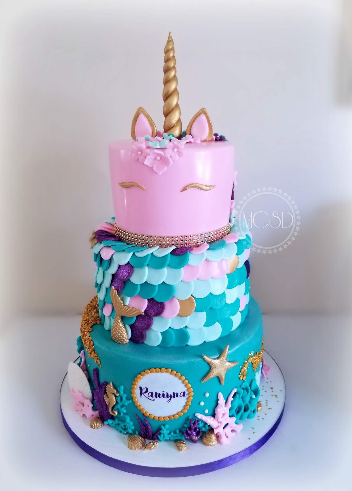 CakesbyZana: Unicorn Mermaid 1st Birthday Cake