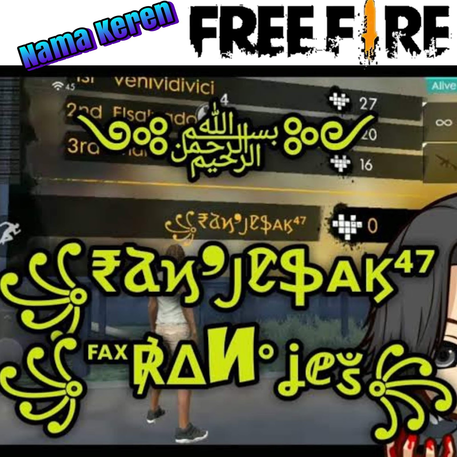 Contoh Nick Name Bagus  Dan Keren Di Game Free  Fire 