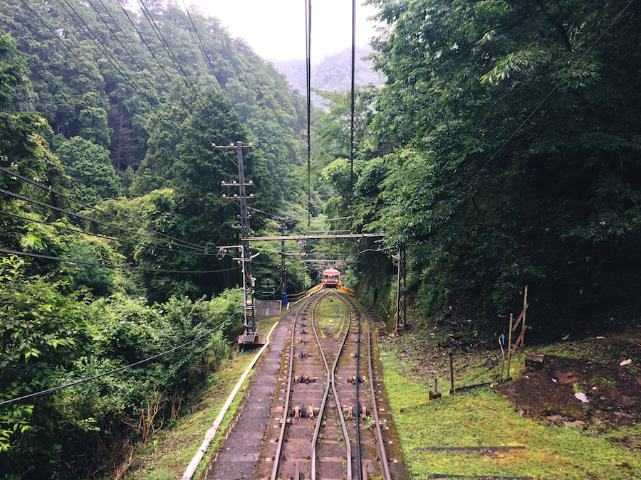 Koyasan Japan cablecar view View of the route of the cable car to Koyasan