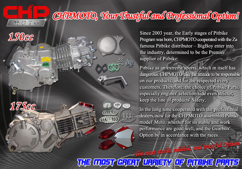 Pit Bike Engines CHPMOTO, Your Trustful and Professional Option!