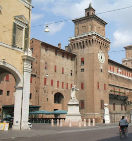 The Castello Estense is the centrepiece of the city of Ferrara, where Mazzoni died