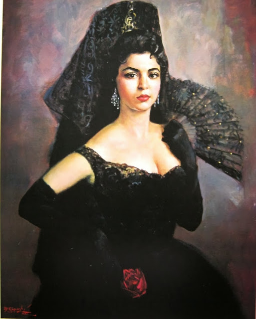 "Wanita Spanyol" by Basuki Abdullah, Medium: Oil on canvas, Size: 80cm X 100cm *) Koleksi Bung Karno