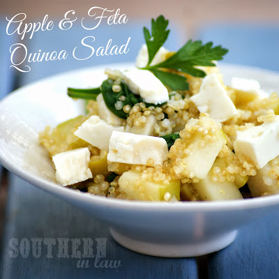 Warm Apple and Feta Quinoa Pilaf with fresh Basil and Parsley
