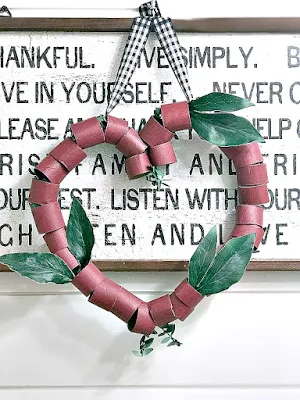 repurposed TP roll heart wreath