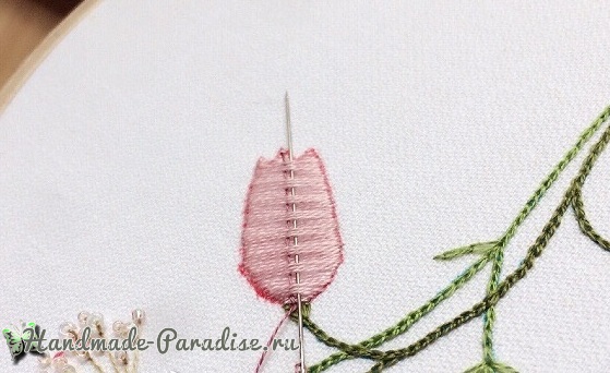 Мастер-класс. Объемная вышивка тюльпаны (11)