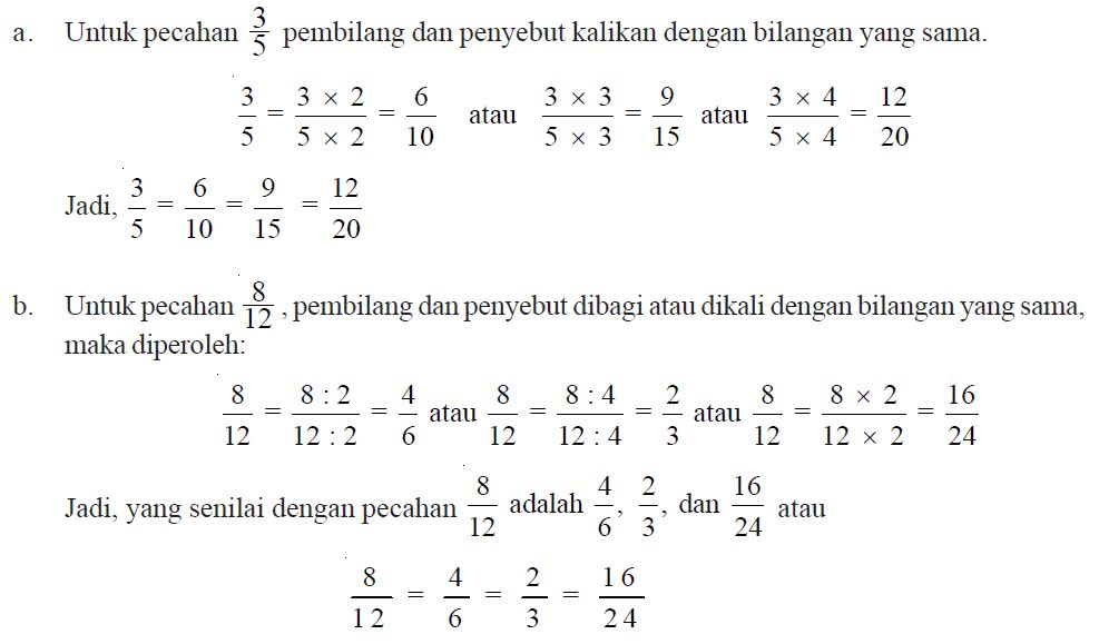 Pengertian dan Cara Menentukan Pecahan Senilai Berpendidikan