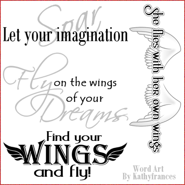 Escape From Reality Blog Wings Word Art by Kathyfrances