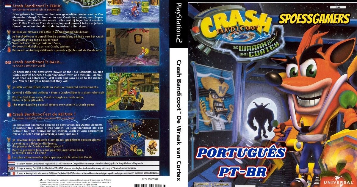 CRASH BANDICOOT THE WRATH OF CORTEX ISO PS2 PTBR ATUALIZADO DG Gameplays