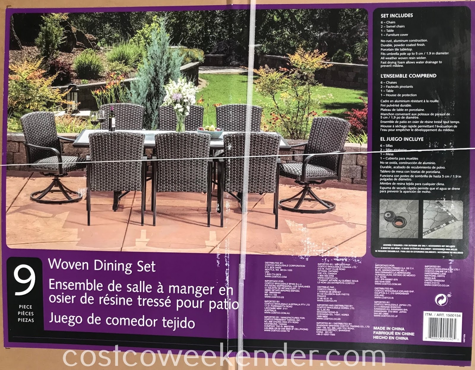 Sunvilla 9piece Woven Dining Set Costco Weekender
