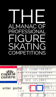 Cover image for "The Almanac of Professional Figure Skating Competitions", with a ticket from the World Professional Figure Skating Championships on the bottom
